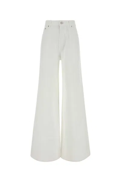Alaïa Alaia Denim Wide-leg Jeans In White