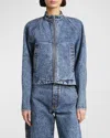 Alaïa Round Jacket In Bleu Neige