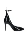 Alaïa Patent Leather Pumps With Ankle Strap And Stiletto Heel 10cm In Black