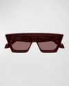 Alaïa D-frame 70mm Acetate Mask Sunglasses In Purple