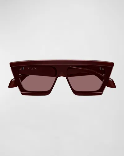 Alaïa D-frame 70mm Acetate Mask Sunglasses In Purple
