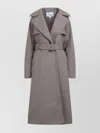Alaïa Trench Coact Double Diagonal Women In Gray