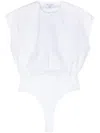 Alaïa Alaia Dickey White Cotton Shirt Bodysuit Women In Black  