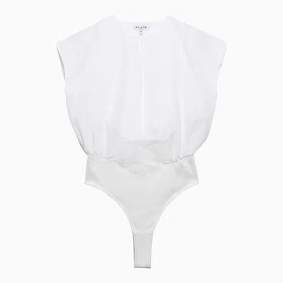 Alaïa Alaia Dickey White Cotton Shirt Bodysuit Women