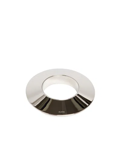 Alaïa Silver Blade Cuff Bracelet In White