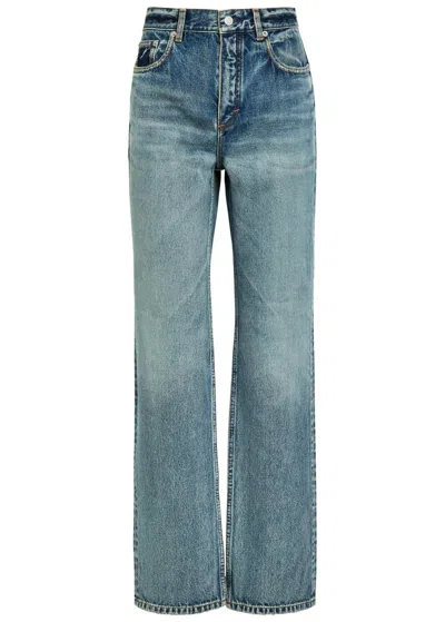 Alaïa Distressed Straight-leg Jeans In Denim