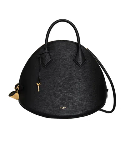 Alaïa Dome 32 Logo Shoulder Bag In Black