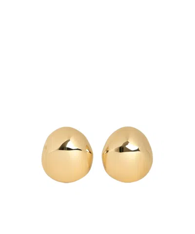 Alaïa Aluminium Dome Earrings In Gold