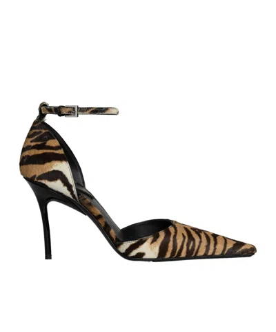 ALAÏA ANKLE-STRAP TIGER PRINT HEELS