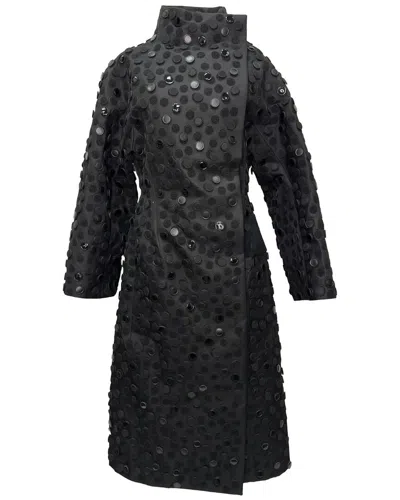 Pre-owned Alaïa Dots Knee Length Coat, Size Eu 42 (authentic Pre-loved)