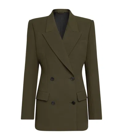 Alaïa Double-breasted Blazer In Green