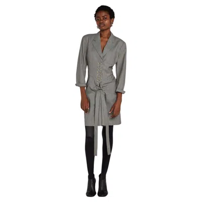 Pre-owned Alaïa Double Breasted Dress A/w 1988 In Gray