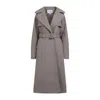 Alaïa Trench Coact Double Diagonal Women In Gray