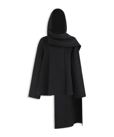 Alaïa Double Face Cashmere Scarf Coat In Black