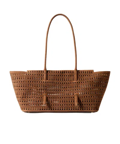 Alaïa Double Handle Shoulder Bag In Brown
