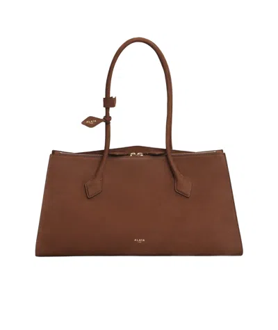 Alaïa Double Handle Shoulder Bag In Brown