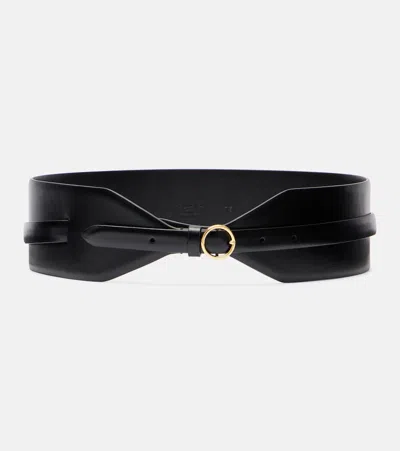 Alaïa Double Large Leather Belt In Black