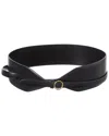 Alaïa Large Calf Leather Belt With Gold-tone Buckle In Black