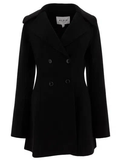 Alaïa Double-breasted Coat Jackets And Coats Black