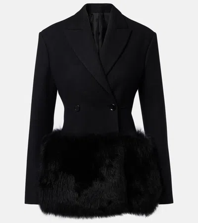 Alaïa Double-breasted Wool Blazer In Black