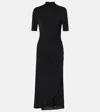 Alaïa Draped Asymmetric Midi Dress In Black