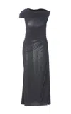 Alaïa Draped Asymmetrical Knee Length Dress In Grey