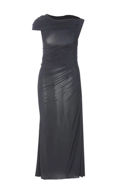 ALAÏA DRAPED ASYMMETRICAL DRESS