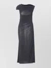 Alaïa Draped Asymmetrical Knee Length Dress In Grey