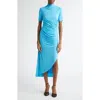 Alaïa Draped Crepe-jersey Maxi Dress In Amazonite