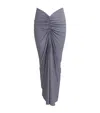 Alaïa Draped Bodycon Maxi Dress In Gray