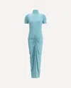 Alaïa Soft Jersey Maxi Dress In Blue