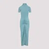 Alaïa Gathered Waist Midi Dress In Viscose Blend