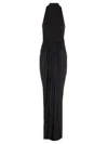 Alaïa Halterneck Draped Gown In Black