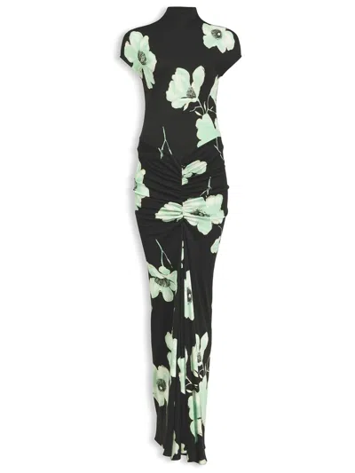 Alaïa Draped Dress With Print In Multi