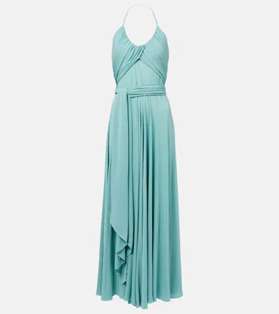 Alaïa Draped Halterneck Jersey Maxi Dress