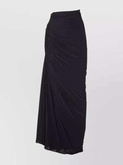 Alaïa Draped Maxi Skirt In Black