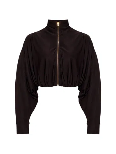 Alaïa Draped Jacket In Brown