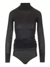 Shop Alaïa Wool Body Suit In Brown