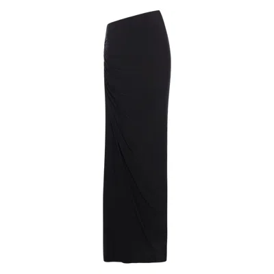 Alaïa Draped Maxi Skirt In Black