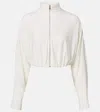 Alaïa Draped Mockneck Jersey Jacket In White