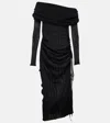 ALAÏA ALAÏA DRAPED OFF-SHOULDER MAXI DRESS