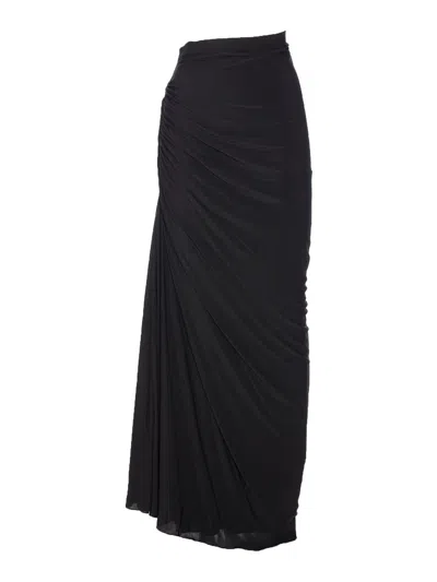 ALAÏA FALDA SEMILARGA - NEGRO