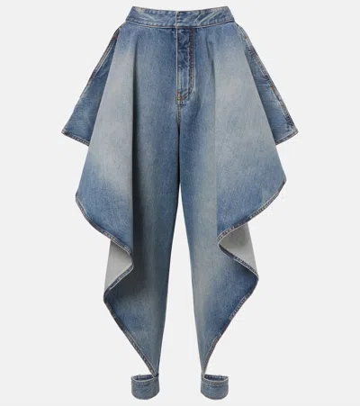 Alaïa Panelled Denim Jeans In Blue