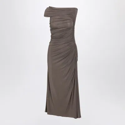 Alaïa Alaia Draped Taupe Dress Women In Beige