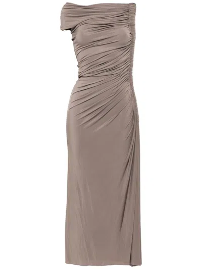 Alaïa Alaia Draped Taupe Pipe P Honor Dress