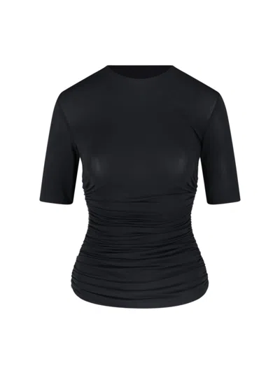 ALAÏA DRAPED VISCOSE T-SHIRT