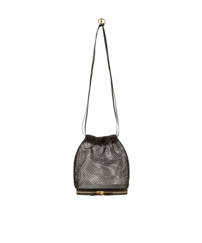 Alaïa Drawstring Shoulder Bag In Purple