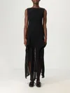 Alaïa Alaia Black Knit Dress With Ruches Women In Black