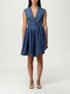 Alaïa Wrap Dress In Blue