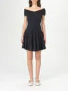 Alaïa V-neck Midweight Knit Wool Mini Dress Clothing In グレー
